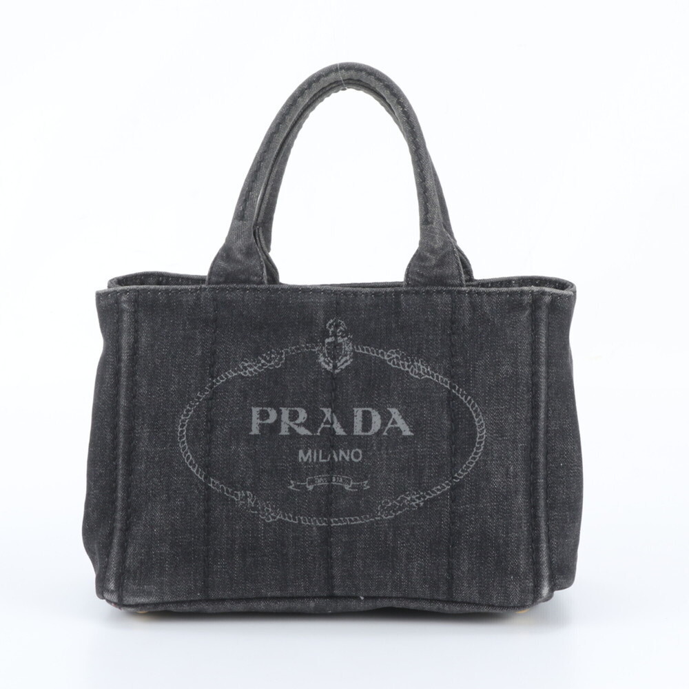 Prada Canapa Denim Tote Bag, Shoulder Handbag - Brand Name Women's